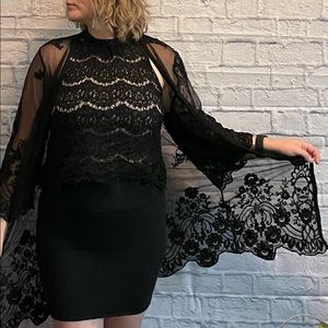 Sheer lace/mesh cardigan